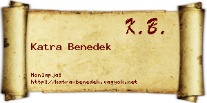 Katra Benedek névjegykártya