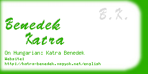 benedek katra business card